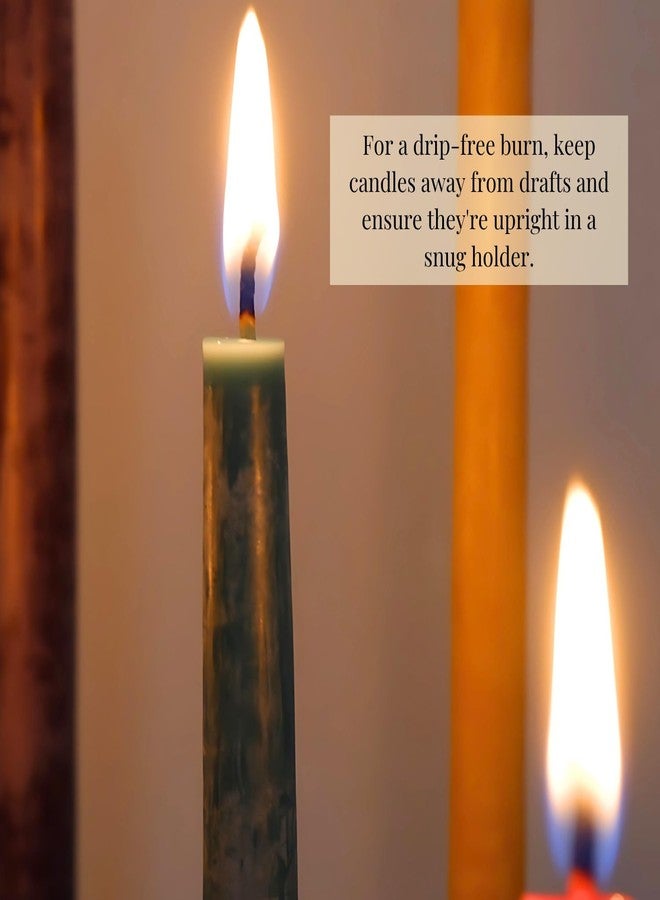 Candlestock Beeswax Taper Candles - 1/2" Diameter, Pure 100% Natural USA Beeswax, Cotton Wick, Dripless, Long-Burning, Handmade in Woodstock- 2 Pairs of Half Inch Tapers (Teal, 6 Inch) - Image 4